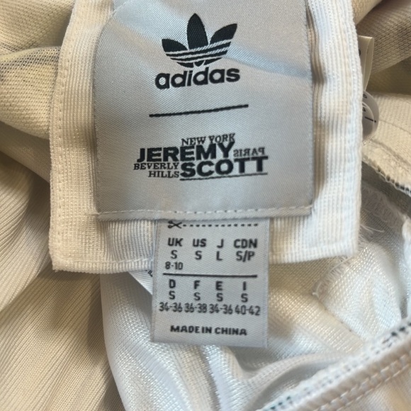 Jeremy Scott Adidas White Monogram Skirt Size Small - Picture 9 of 10